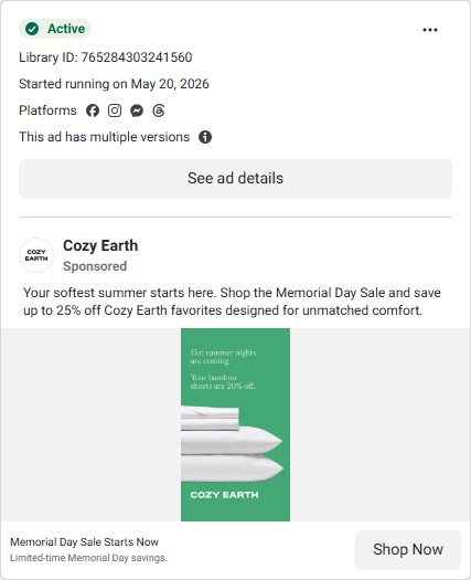 Your softest summer starts here. Memorial Day Sale — up to 25% off.